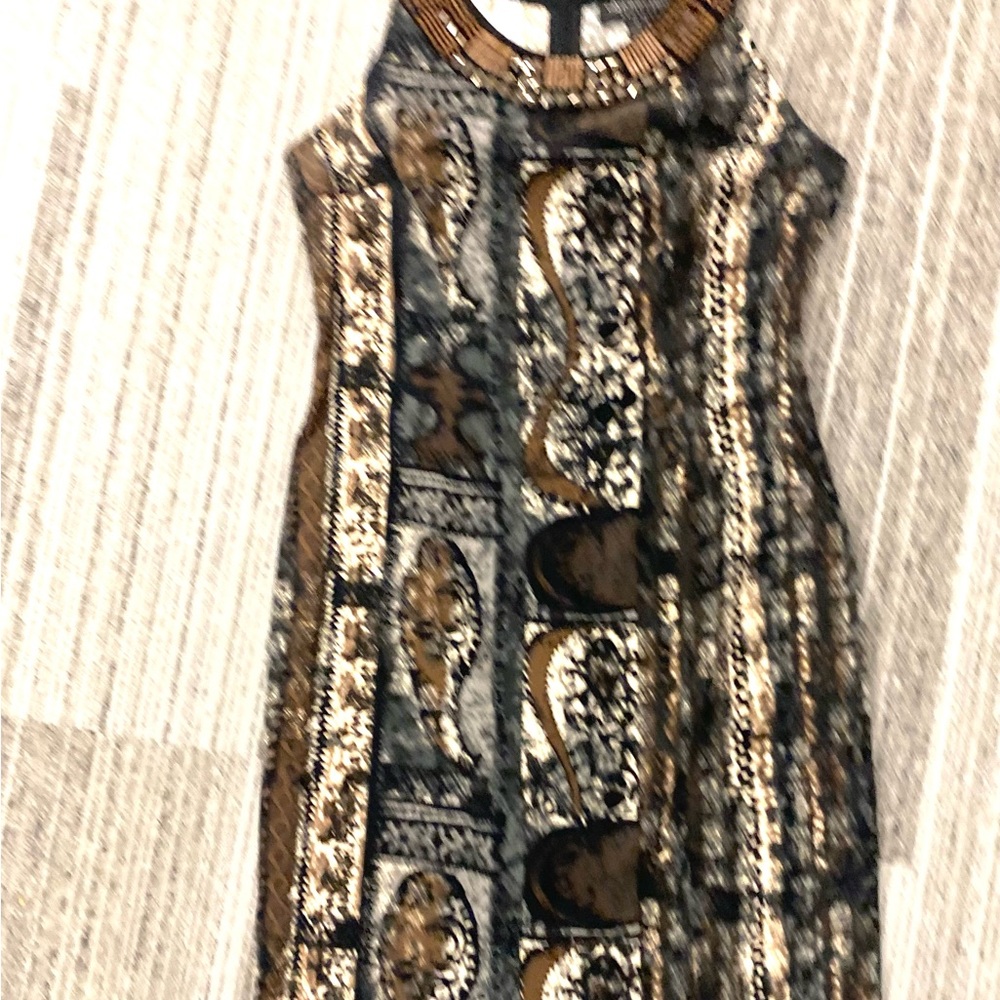 Connected Apparel Kids Dress in Black, Brown, and Cream